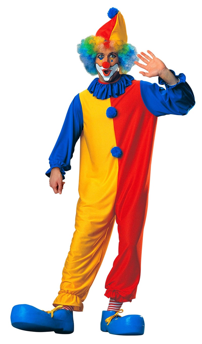 Rubies Classic Clown Adult Costume, Blue, Yellow & Red, Standard Size-fits up to 44 Jacket - Image 1