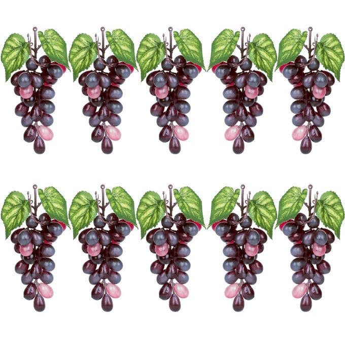 10 BUNCHES FAKE GRAPES DECORATIVE FRUIT ARTIFICIAL GRAPES FOR HOME HOUSE KITCHEN PARTY WEDDING PHOTOGRAPHY DECOR BURGUNDY RED