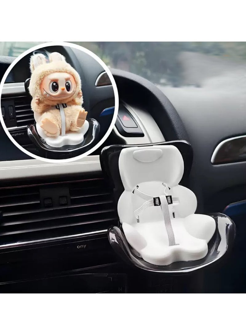 Labubu Doll Car Seat Decor - Cute Sofa-shaped Display Stand, Toy Ornament, Car Interior Accessory, Air Vent Clip - Image 1