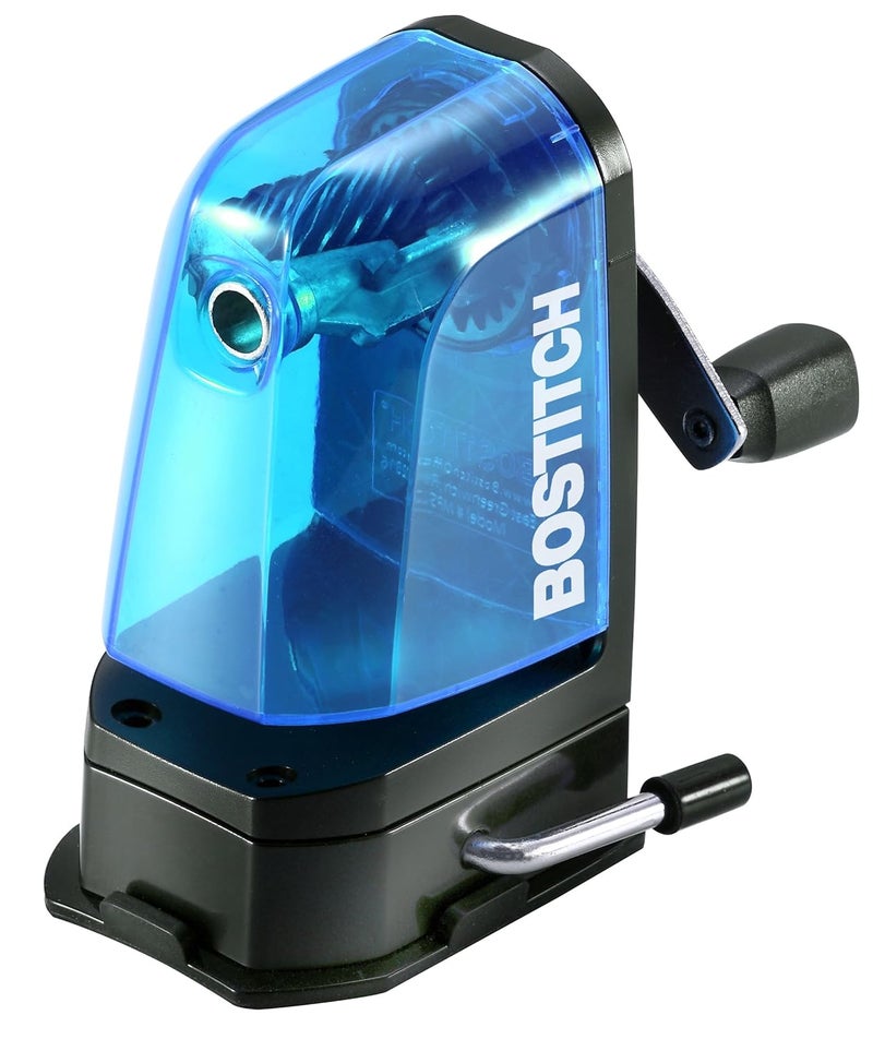 Bostitch Office Multi-Mount Manual Pencil Sharpener, Vacuum Mount or Screw Mount, Blue (MPS2-BLUE) - Image 1