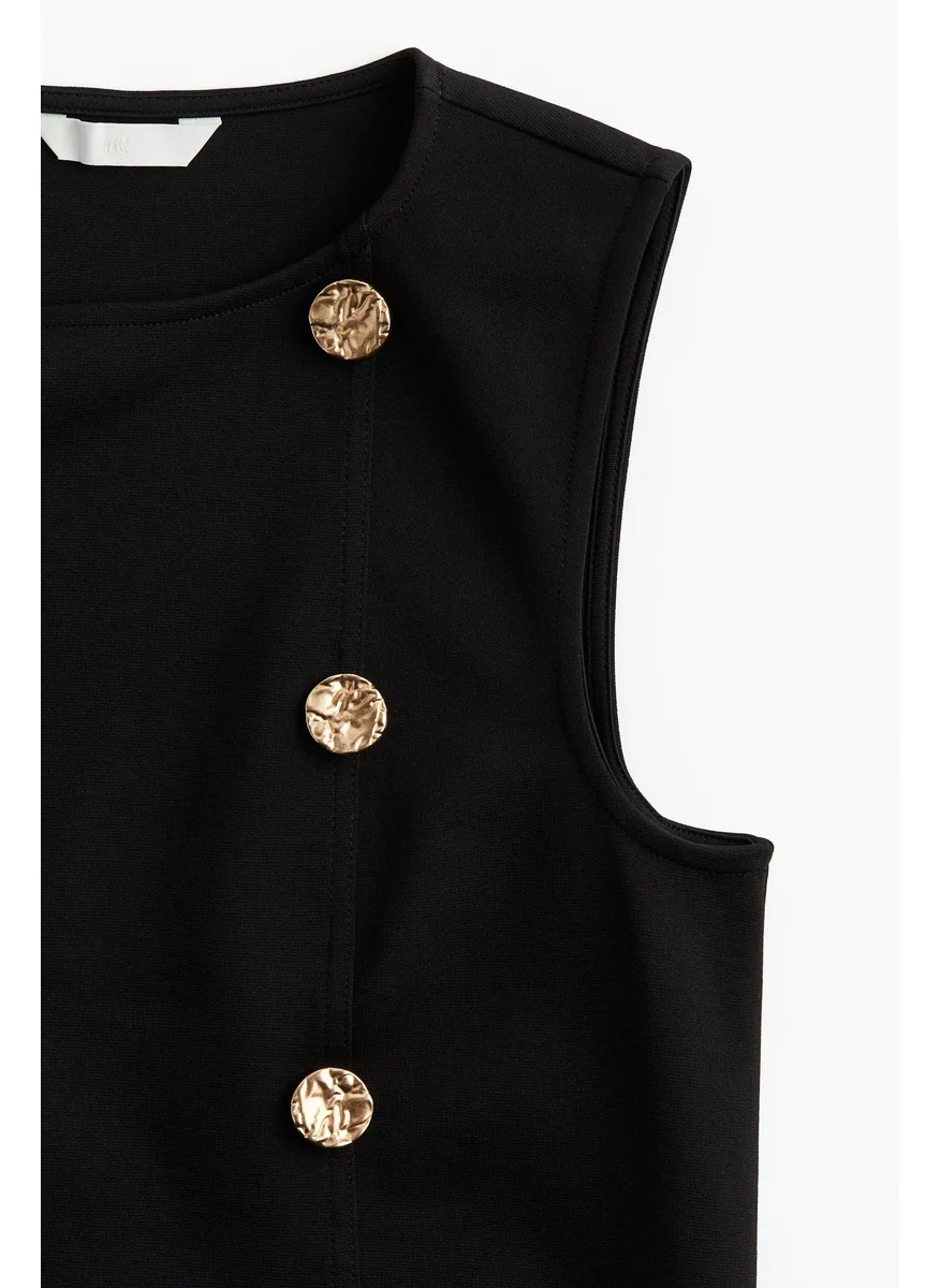 H&M Button-Detail Mini Dress