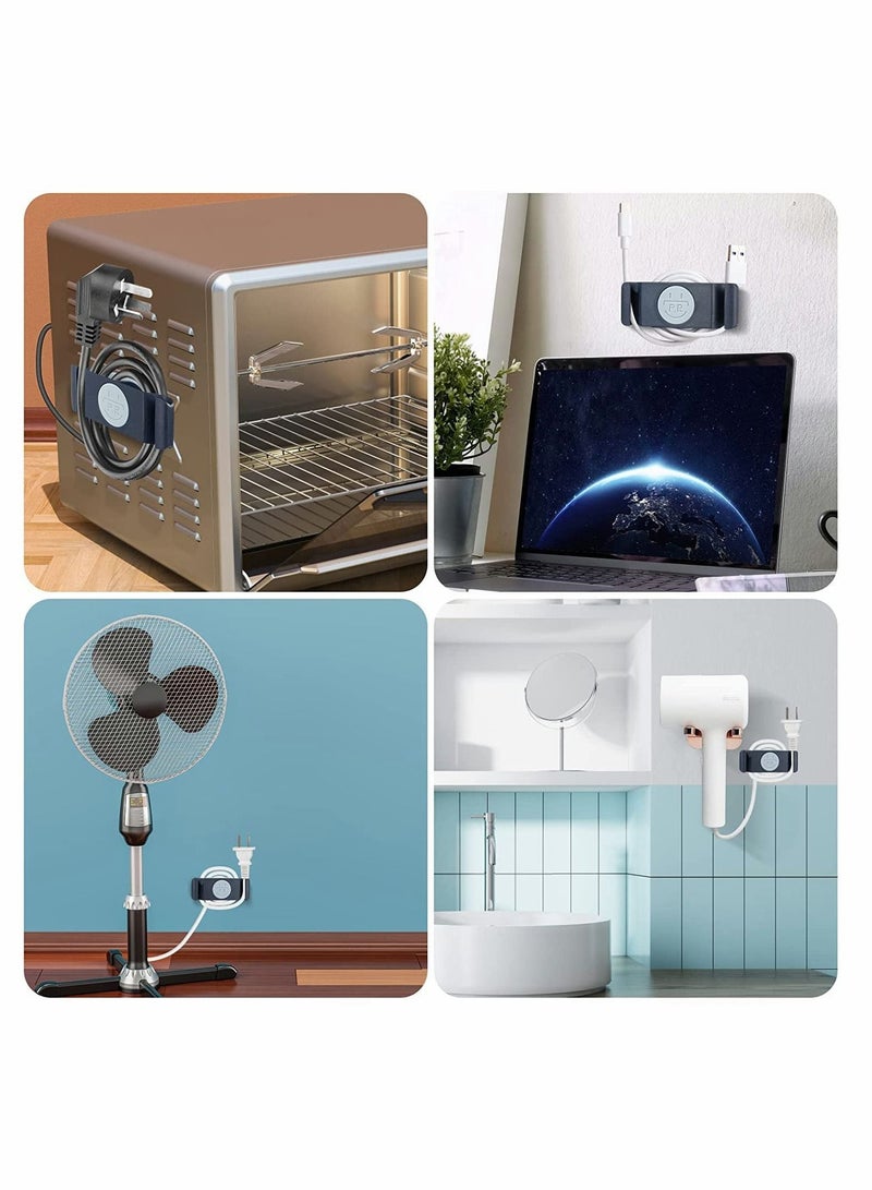 Cord Holder Cable Clips, Cord Organizer for Kitchen Appliances, 4PCS Self-Adhesive Rotatable Cord Wrap Organizers, for Organizing USB, Computer Cables Power Cords Management Clips, Home, Office Tidy - Image 3