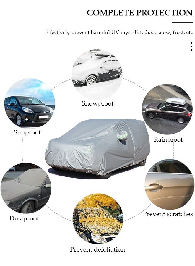 DUNISO Full Car Covers SUV Sunscreen UV Protection Indoor Outdoor Sunscreen Heat Protection Dust Wind/Water/Weatherproof Anti-Uv Scratch-Resistant Sedan Universal Suit YXL - Image 2
