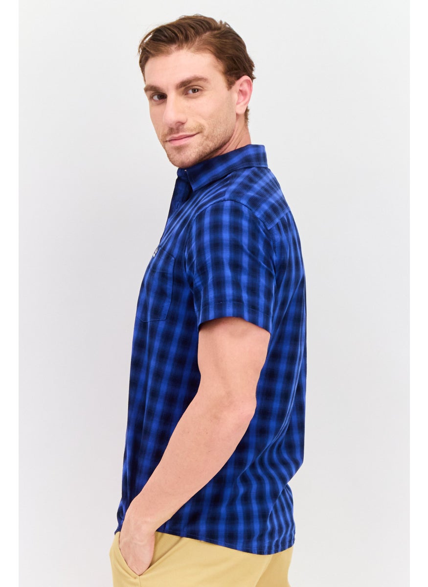 Men Regular Fit Short Sleeves Checkered Casual Shirt, Blue - pzsku/Z09DDDFD3C0037E3D45A4Z/45/_/1737641990/a20cb4e0-af87-4414-85cc-776395192a4a