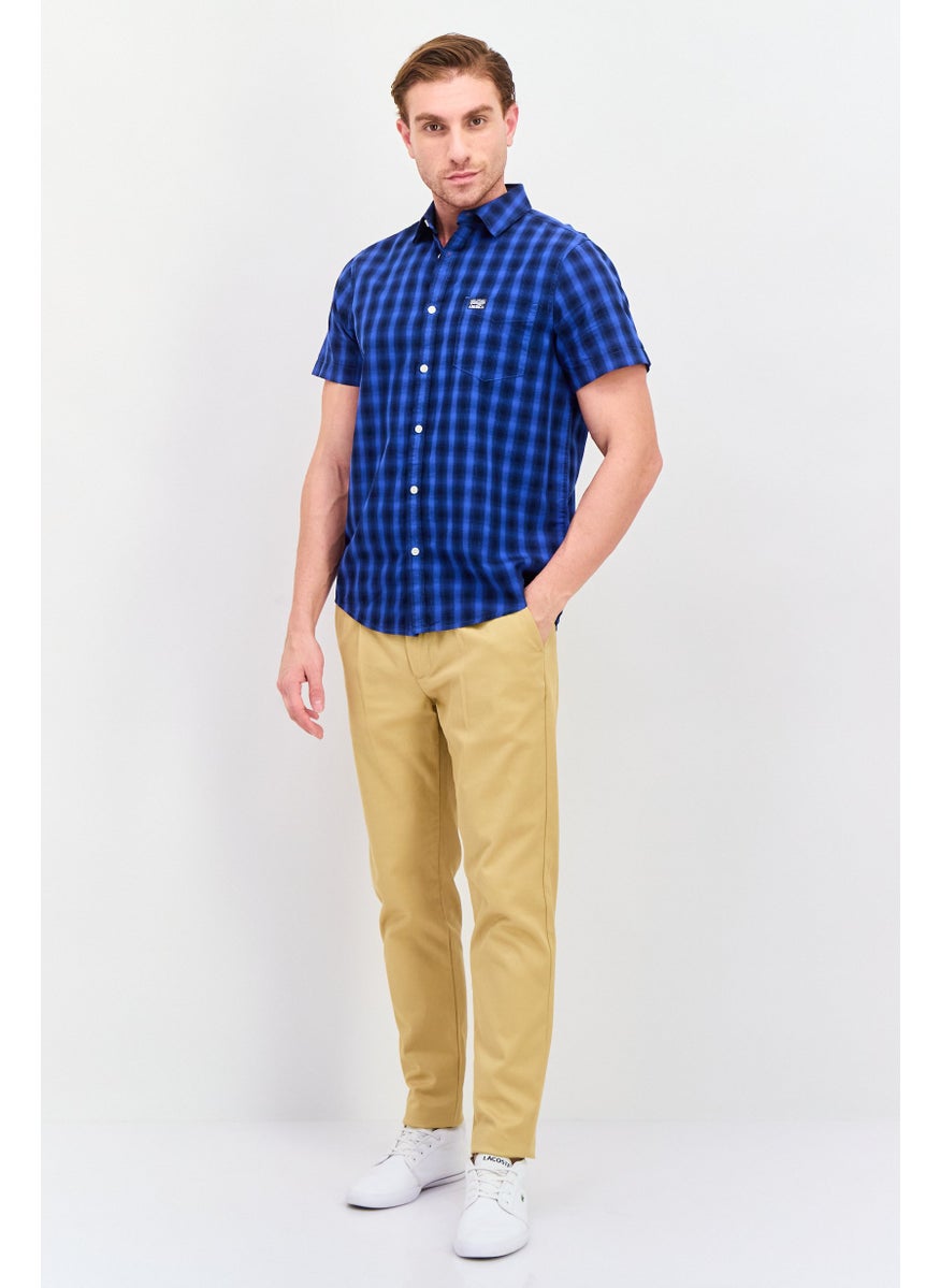 Men Regular Fit Short Sleeves Checkered Casual Shirt, Blue - pzsku/Z09DDDFD3C0037E3D45A4Z/45/_/1737641991/a894466e-4eae-46df-b2d3-3214b6ecb58f