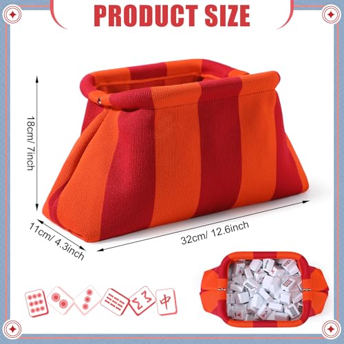 Sunnymove Mahjong Tile Bag Mahjong Empty Bag Crochet Purses Mah Jong Accessories and Gift for Women Game Lover Summer Vacation SuppliesOrangeOrange - Image 3