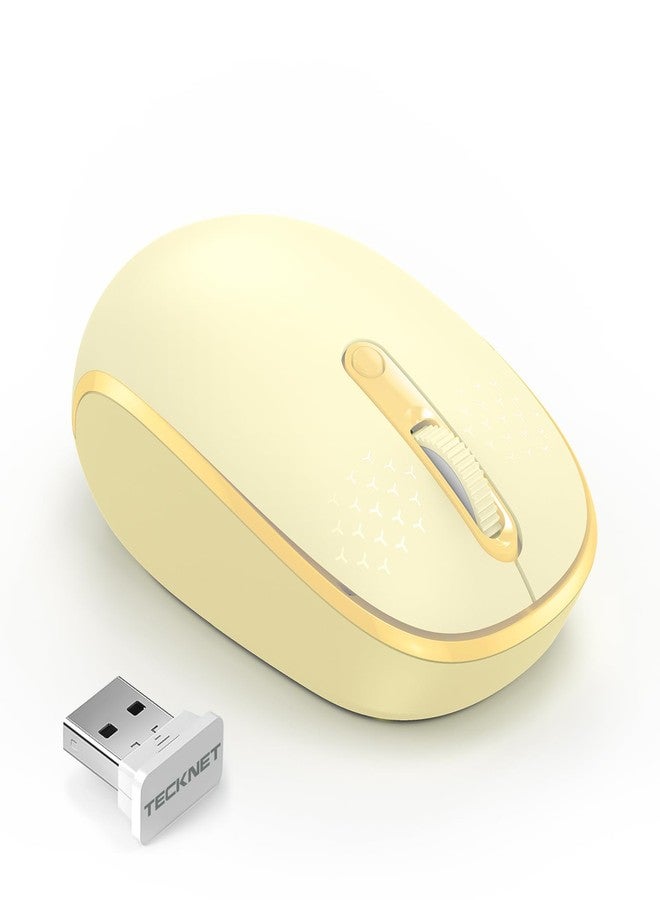 TECKNET Compact Ambidextrous Wireless Mouse for Laptop Yellow - Image 1