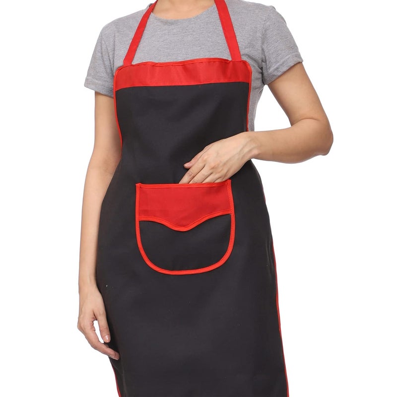 JMi Plain Waterproof Apron With Front Designer Pocket For Kitchen , Cooking , Dusting , Home. (Pack of 2) - Image 2