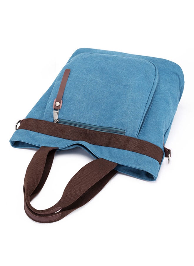 Adjustable Strap Canvas Shopper/Tote Blue