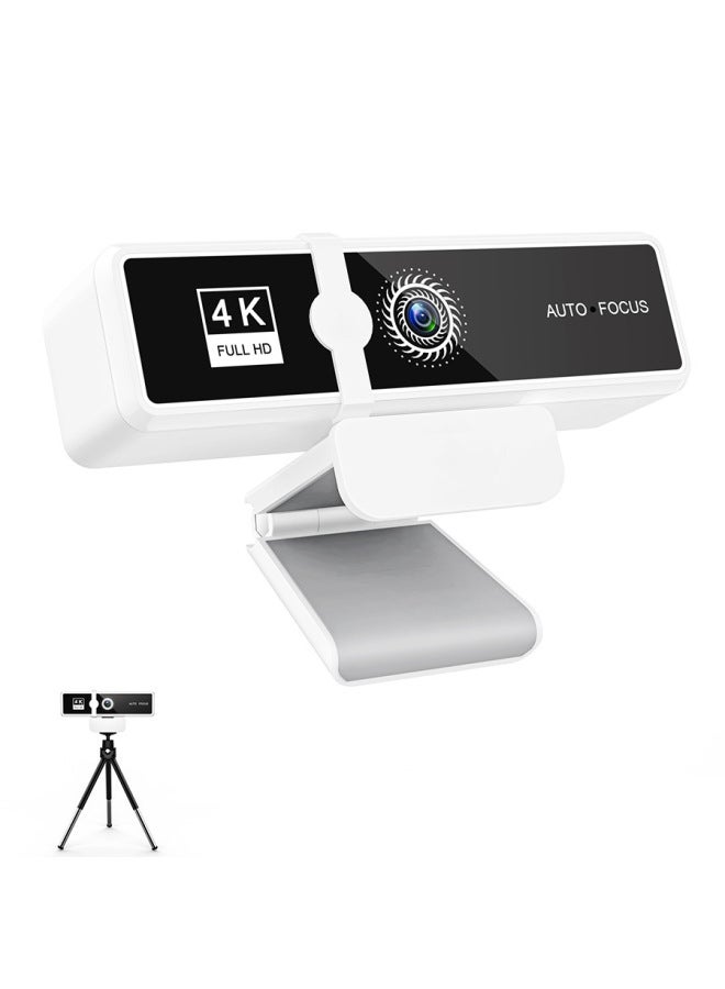 HD 1080P Video Camera USB Camera Live Camera 4K Computer Camera Webcam Spot-Color:W9 White/4K - Image 4