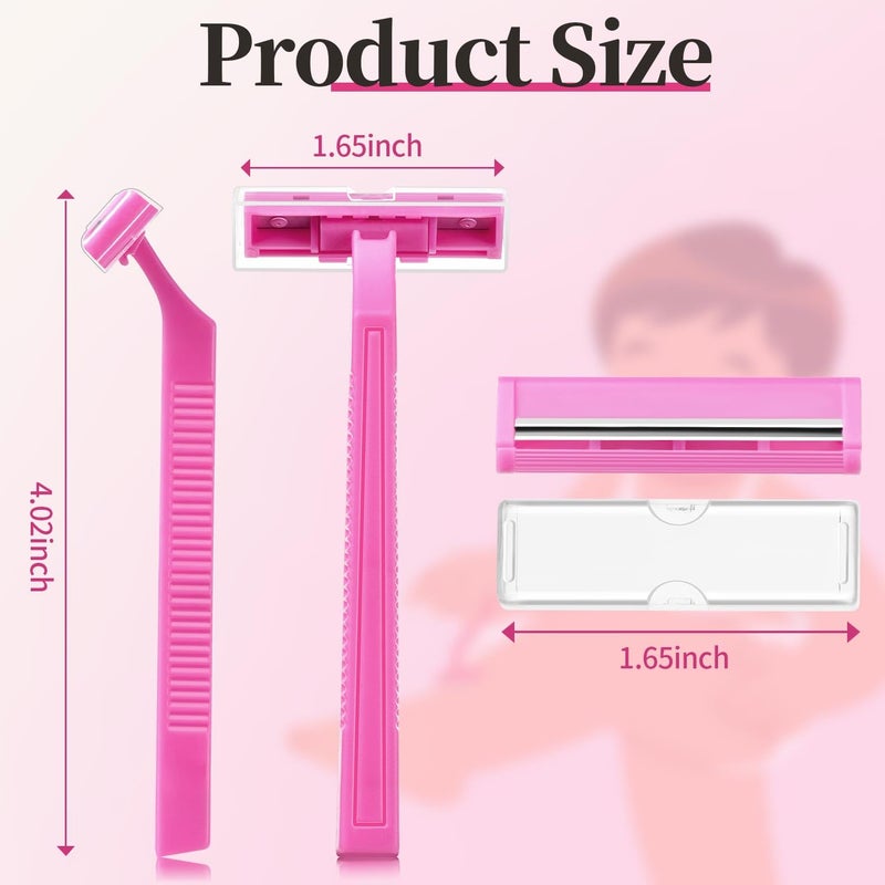 KFPPLXQ 30 Count Women's Disposable Razors, Twin Blade Shaving Razor Pink Stainless Steel Women's Disposable Razors for Men Women Camping Traveling Home - Image 2