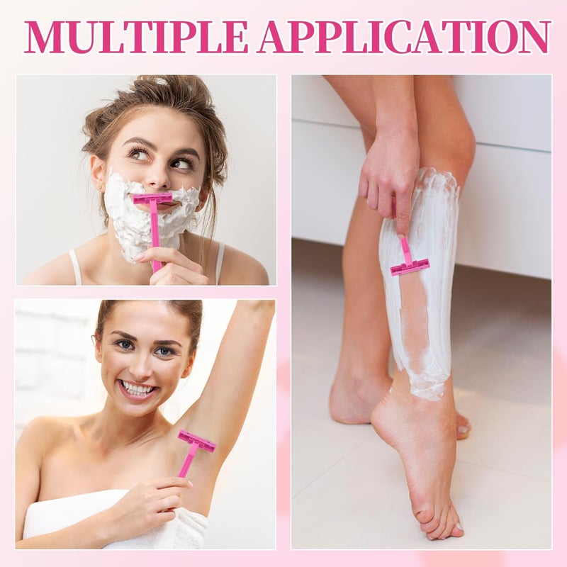 KFPPLXQ 30 Count Women's Disposable Razors, Twin Blade Shaving Razor Pink Stainless Steel Women's Disposable Razors for Men Women Camping Traveling Home - Image 5