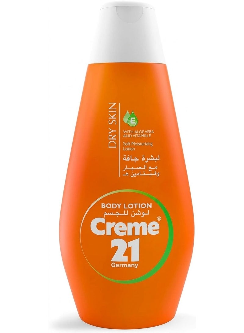Creme 21 Body Lotion for Dry Skin 400ml - Soft Moisturising Lotion with Aloe Vera & Vitamin E, Long-Lasting Hydration