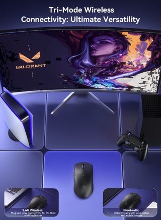 SE4 Lightweight Macro Programming Gaming Mouse, 1-24000 DPI Adjustable, 5 Programmable Buttons with Macro Support & Custom Software, Wireless USB Esports Mouse, 1000Hz Polling Rate, Compatible with PC/PS4/PS5/Xbox, Perfect for Fortnite Players - view 4