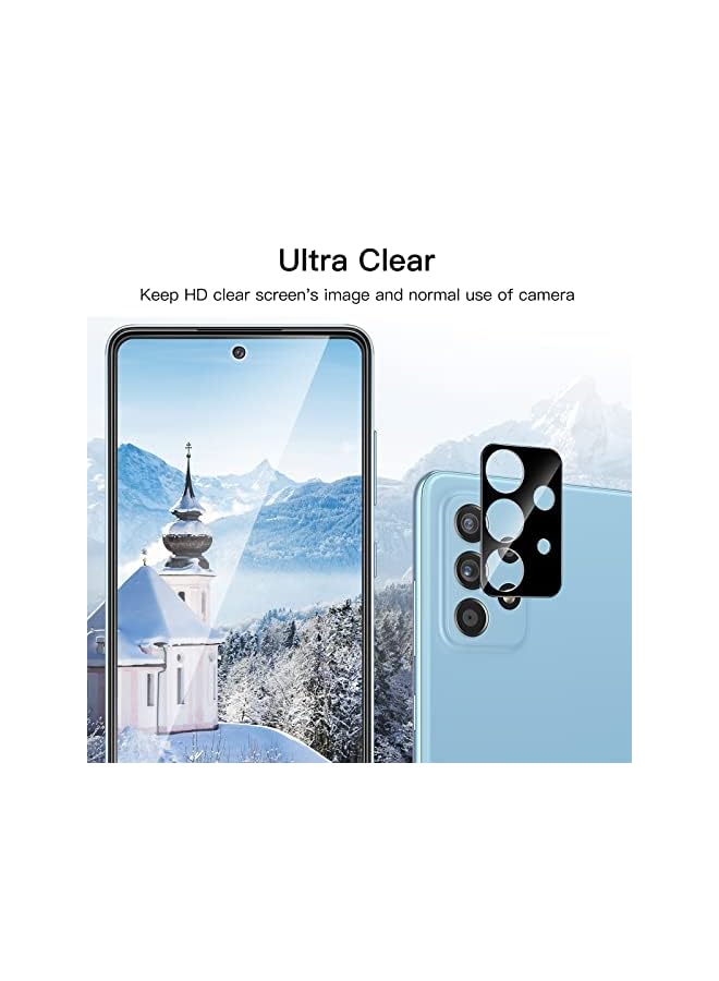 جي تيك واقي الشاشة لـ Samsung Galaxy A52 / A52 5G / A52S 5G مع واقي عدسة الكاميرا ، فيلم زجاجي مقسى ، واضحة ، 2 عبوة لكل منها - Image 4