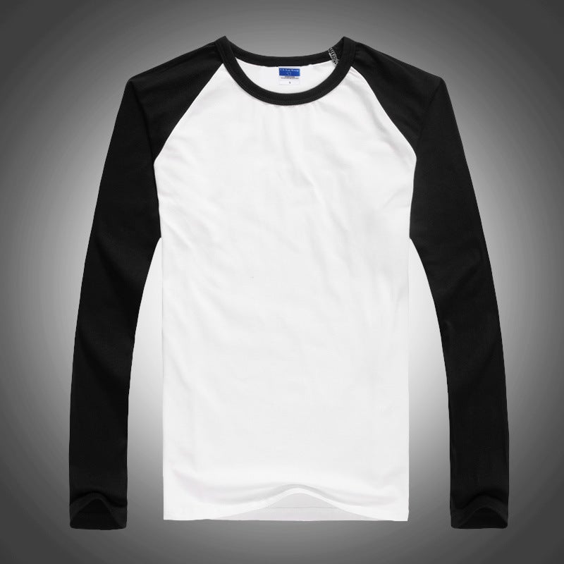 Raglan long sleeve wholesale party class clothes T-shirt custom cotton round neck advertising cultural shirt work clothes printed logo Black Raglan 