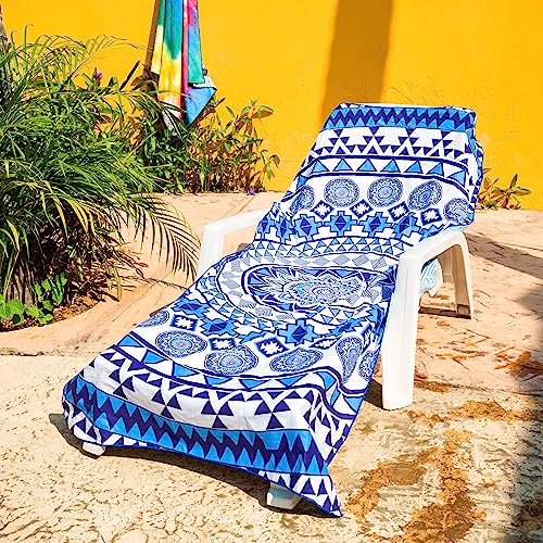 Elite Trend Microfiber Beach Towel for Adults with Bag - Extra Large 78x35 inch Lightweight Sand Free Quick Dry Towel for Travel, Swimming, Yoga, Camping (Blue Angel) - Image 4