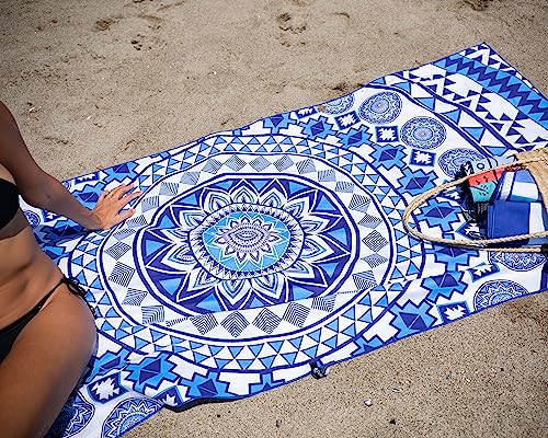 Elite Trend Microfiber Beach Towel for Adults with Bag - Extra Large 78x35 inch Lightweight Sand Free Quick Dry Towel for Travel, Swimming, Yoga, Camping (Blue Angel) - Image 5