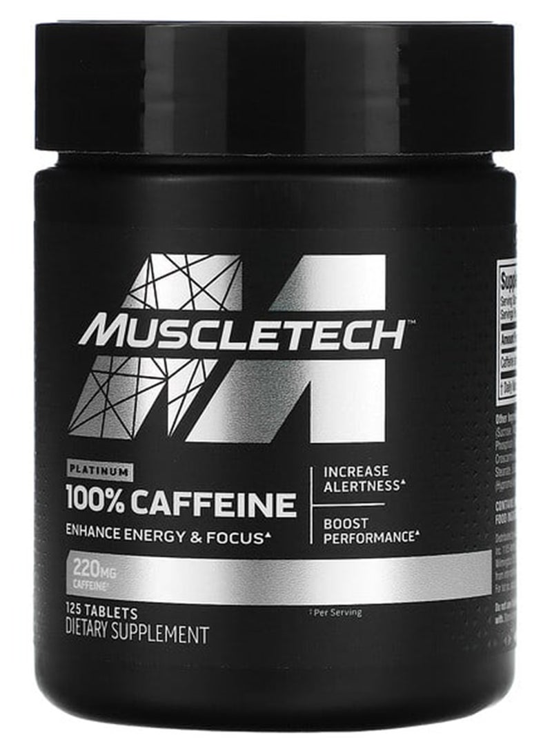 MuscleTech Platinum 100% Caffeine 125 Tablets - Image 1