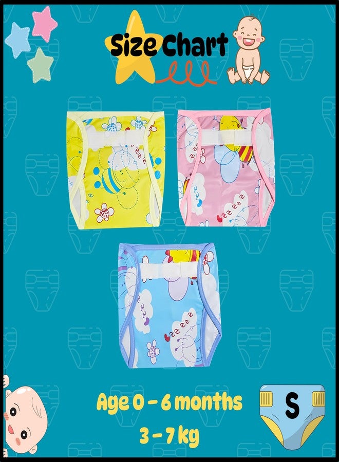 Hooper Baby & Toddler Diaper Covers for 0-3 Years | Washabale, Reusable, Waterproof & Adjustable Nappy Cover | Ultra Soft, and Thin | Unisex Designs, Pack of 3 (Size S) - Image 4