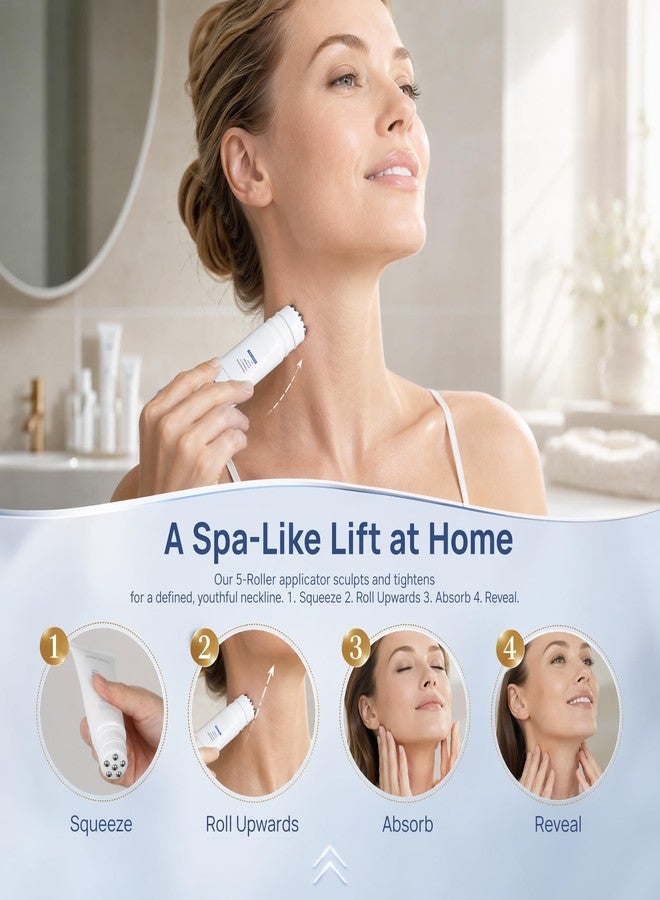 Aigomc Magic Collagen Fullerene Neck Cream, Magic Cream, Tighten and Lift Firming Neck Cream for Crepey Skin, Collagen Neck Cream with Five Rollers, Wrinkles and Tightening for Skin Types ﻿ ﻿ - Image 3