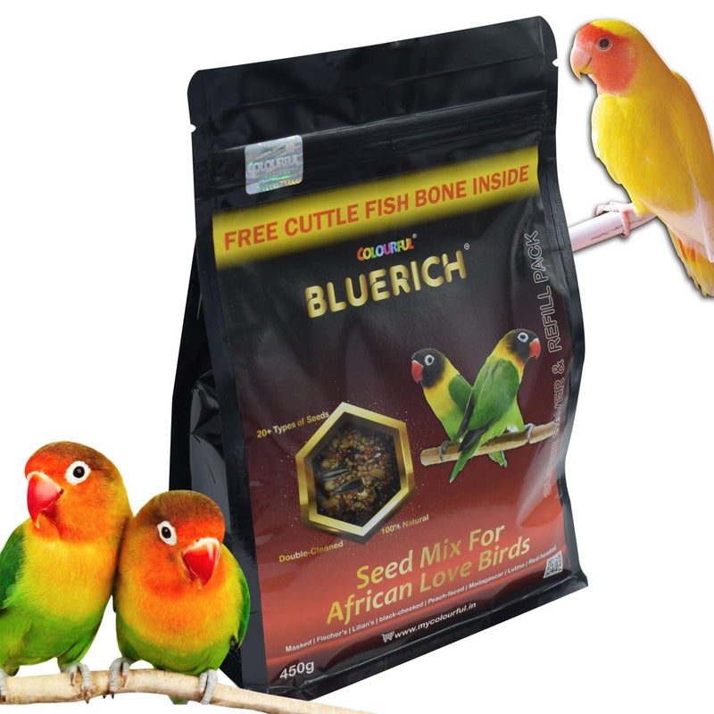 COLOURFUL - Natural & Healthy Premium Birds Food For All African Lovebirds | Blue, Lutino, Masked, Peach-Faced Lovebird Etc | Daily Birds Food Seeds Mix For All Life Stages (900 G) - Image 5