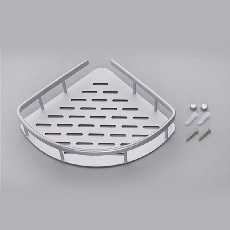 Delavala رف دش الحمام من ديلافالا من الألمنيوم، رف زاوية سلة مثلثية، قضبان مناشف - Image 2