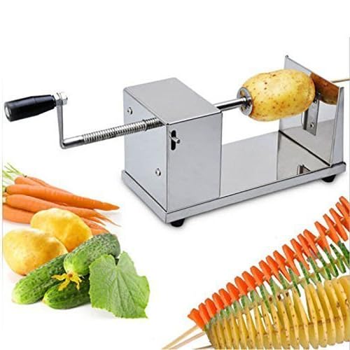 GOPIKRISHNA 3in1 Stainless Steel Spiral Potato Slicer Versatile Twister for Perfect French Fries Veggies More Easy to Use No Electricity Needed Ideal for Sweet Potatoes Cucumbers - Image 1