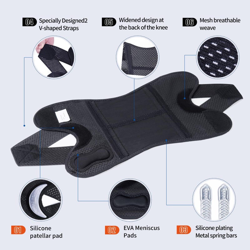 Galvaran Professional Knee Brace for Women & Men Breathable Knee Support with Side Stabilizers, Adjustable knee brace for Meniscus Tear, ACL, MCL Arthritis Knee Pain Relief,Injury Recovery - Image 2