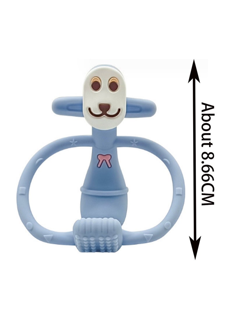 Generic - Blue Sitting Monkey Teether Teething Soothing Toy Baby Teething Toy Silicone Bpa Free Suitable For Infants And Toddlers Boys Girls - Image 1