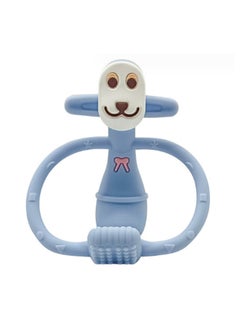 Blue Sitting Monkey Teether Teething Soothing Toy Baby Teething Toy Silicone Bpa Free Suitable For Infants And Toddlers Boys Girls