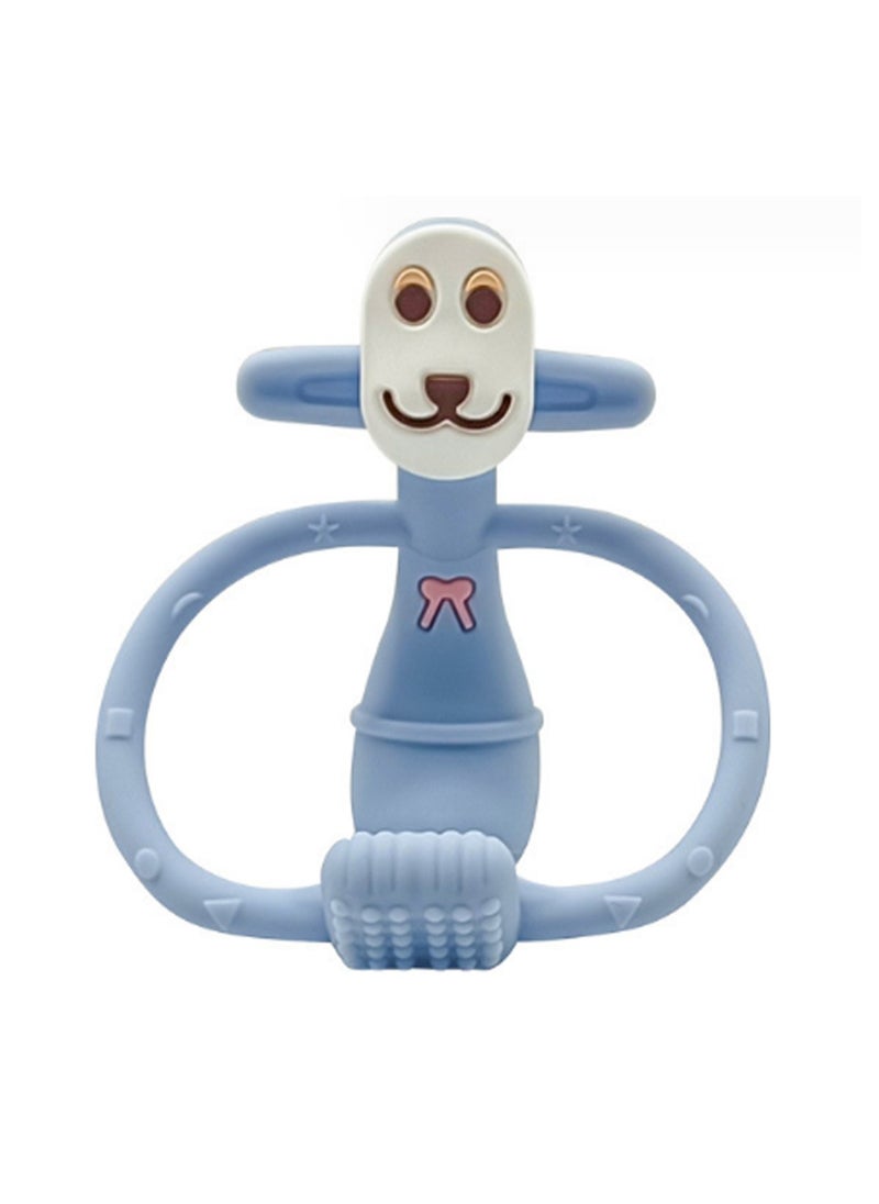 Generic - Blue Sitting Monkey Teether Teething Soothing Toy Baby Teething Toy Silicone Bpa Free Suitable For Infants And Toddlers Boys Girls - Image 1