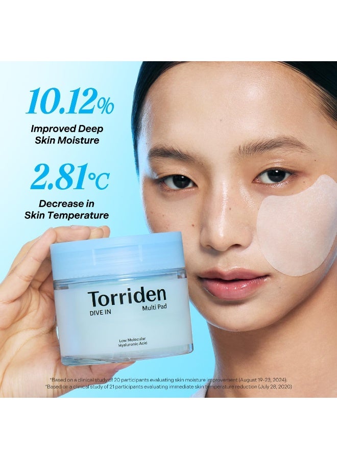 Torriden Dive-In Low Molecular Hyaluronic Acid Multi Pad 160Ml — Hydrating & Cooling Toner Pads For Sensitive Skin, Vegan, Fragrance-Free, 80 Sheets - Image 5