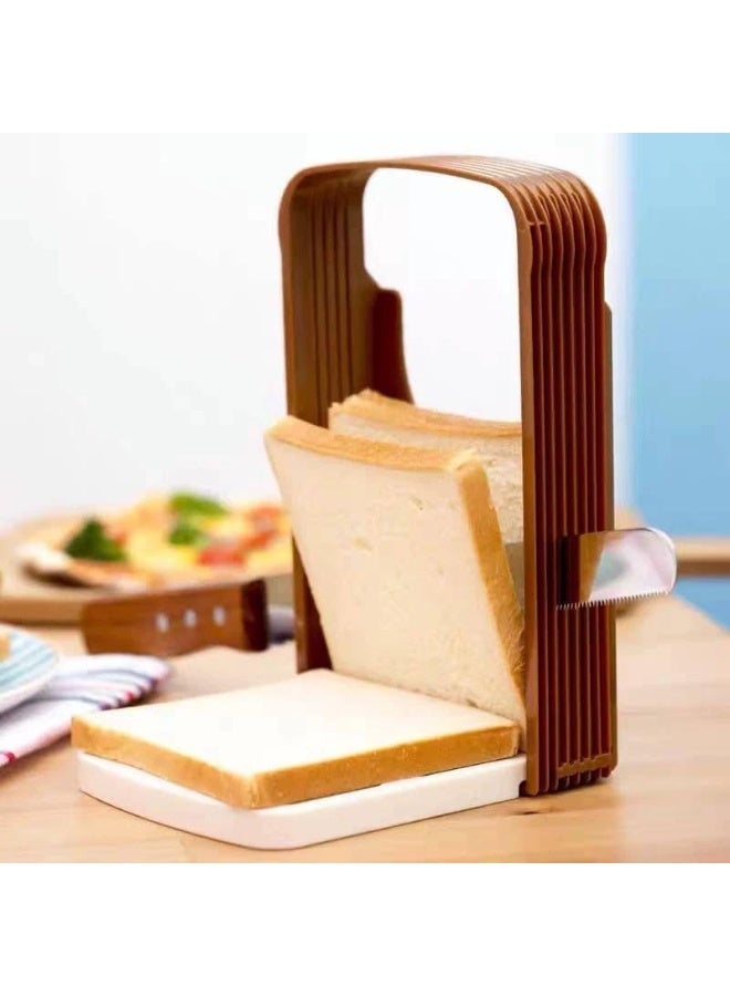 قطاعة الخبز المحمص والكيك الإنجليزي بشرائح متساوية مع دليل تقطيع جانبي وسكين مدمج للتحكم في سمك الشريحة بسهولة للمطبخ - Image 1