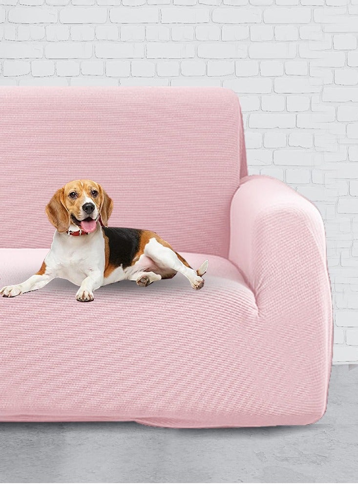 CATANES Thick Couch Covers, Sectional Sofa Stretch Slipcover Living Room Dogs Pets, Washable Durable Furniture Protector PINK (90cm * 140cm) - Image 4