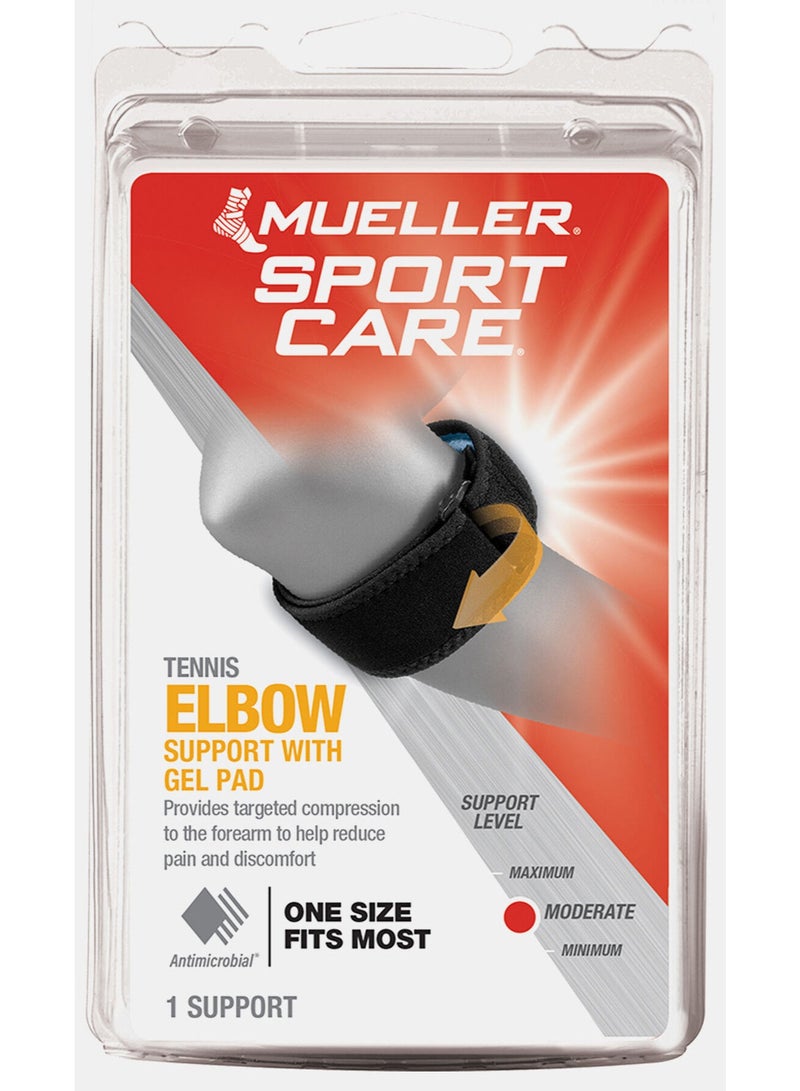 Mueller Sports Elbow Support Tennis Elbow Pad Gel Pad One Size - Image 1