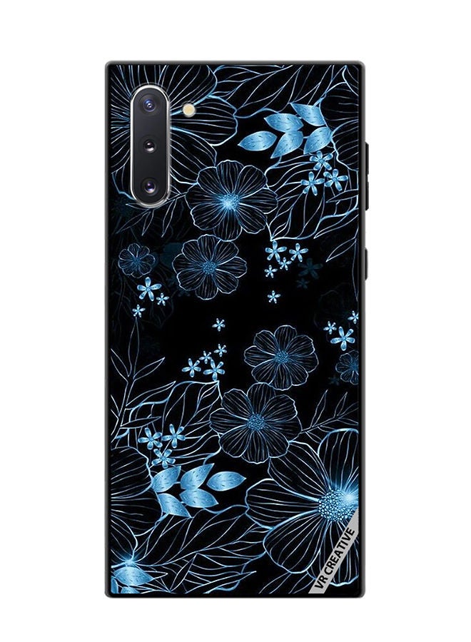 VR CREATIVE Protective Case Cover For Samsung Galaxy Note10 5G Blue Flower Design Multicolour - Image 1