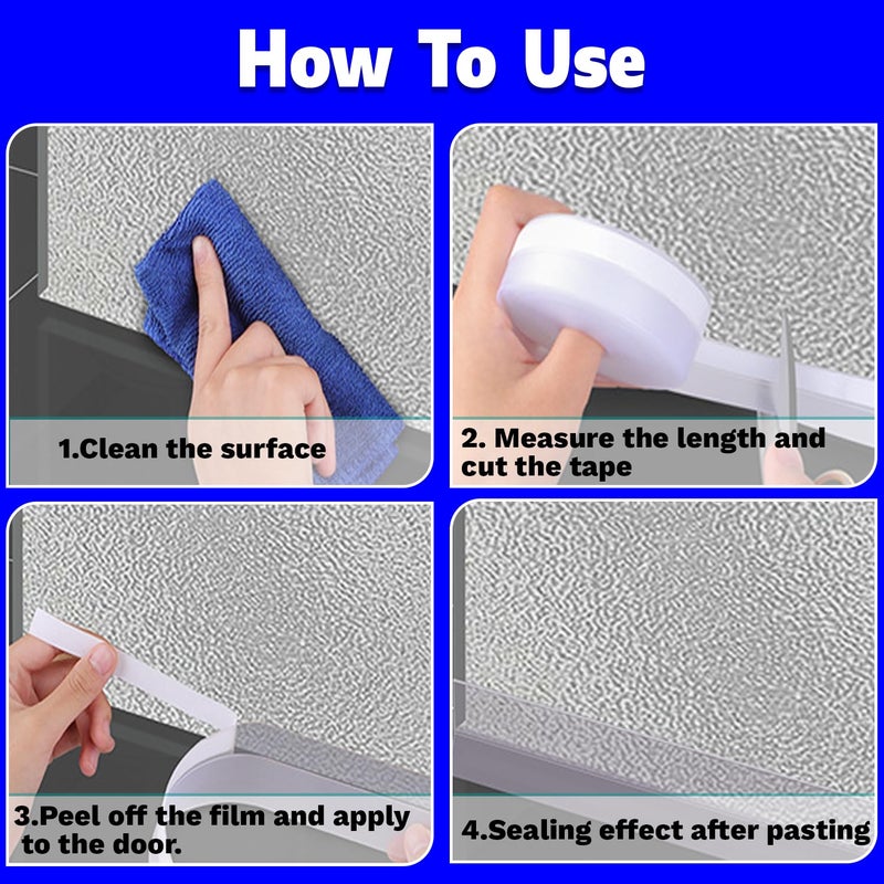 APORNI Silicone Weather Stripping Seal Door Tape 16.5 Feet Strip Bottom Draft Insulation Stopper Weatherproof Soundproof for Door Frame or Window Bathroom Shower Glass Gaps - Image 5