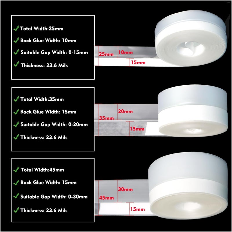 APORNI Silicone Weather Stripping Seal Door Tape 16.5 Feet Strip Bottom Draft Insulation Stopper Weatherproof Soundproof for Door Frame or Window Bathroom Shower Glass Gaps - Image 2