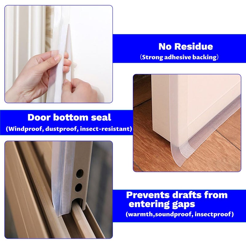 APORNI Silicone Weather Stripping Seal Door Tape 16.5 Feet Strip Bottom Draft Insulation Stopper Weatherproof Soundproof for Door Frame or Window Bathroom Shower Glass Gaps - Image 3