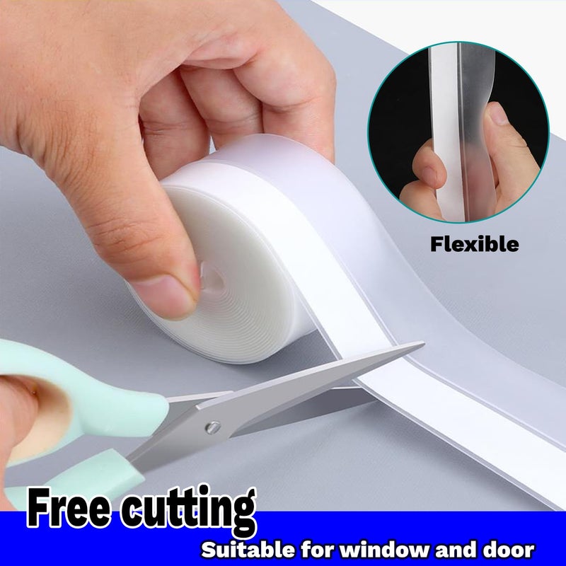 APORNI Silicone Weather Stripping Seal Door Tape 16.5 Feet Strip Bottom Draft Insulation Stopper Weatherproof Soundproof for Door Frame or Window Bathroom Shower Glass Gaps - Image 4