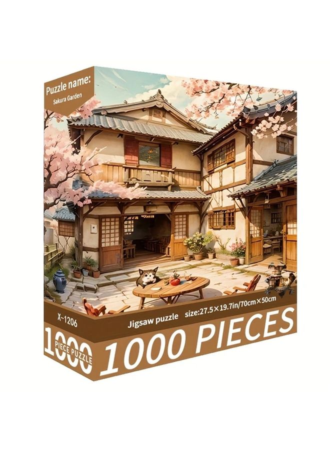 لغز ياباني كبير من 1000 قطعة بأزهار الكرز - Image 3