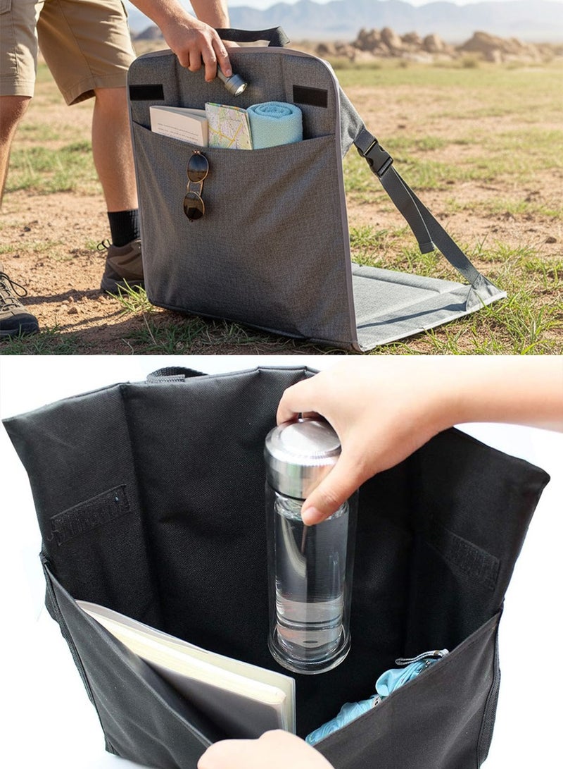 QUTOOB Foldable Camping Chair with Back Support and Storage Pocket, Versatile 3-in-1 Chair Serve as Floor Chair, Mat, or Seat Pad - Ideal for Outdoors, Camping, Travel, Desert, Beach, Lawn, Umrah, Indoors - Image 4