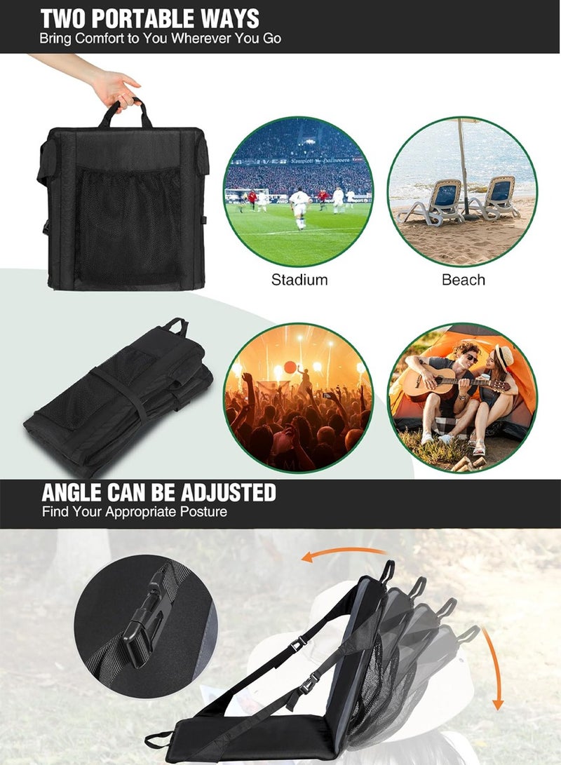 QUTOOB Foldable Camping Chair with Back Support and Storage Pocket, Versatile 3-in-1 Chair Serve as Floor Chair, Mat, or Seat Pad - Ideal for Outdoors, Camping, Travel, Desert, Beach, Lawn, Umrah, Indoors - Image 3