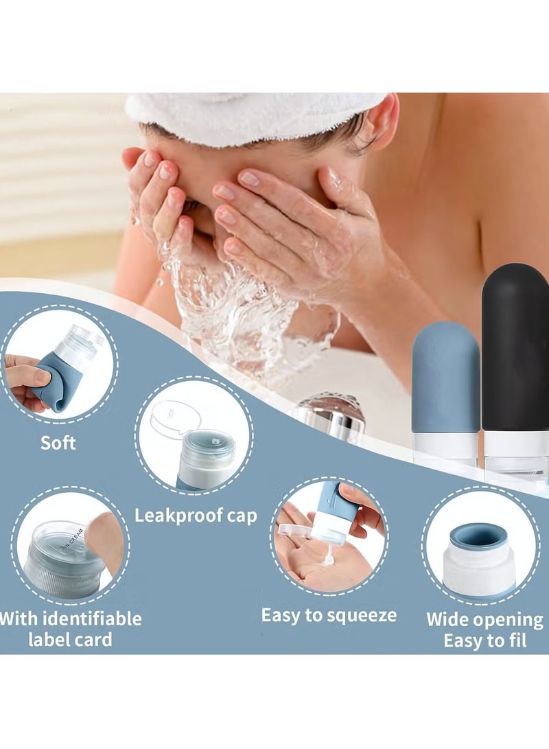 16 Pack Travel Bottles for Toiletries, Silicone Travel Containers jar for Toiletries, Leak Proof Refillable Liquid Shampoo And Conditioner Travel Essentials Toiletry Bottles - Image 4