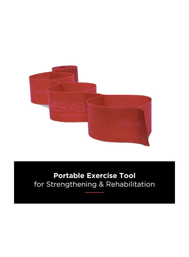 TheraBand CLXa 9 Loops Individual Resistive Exercise Band - Red, Medium - Image 1