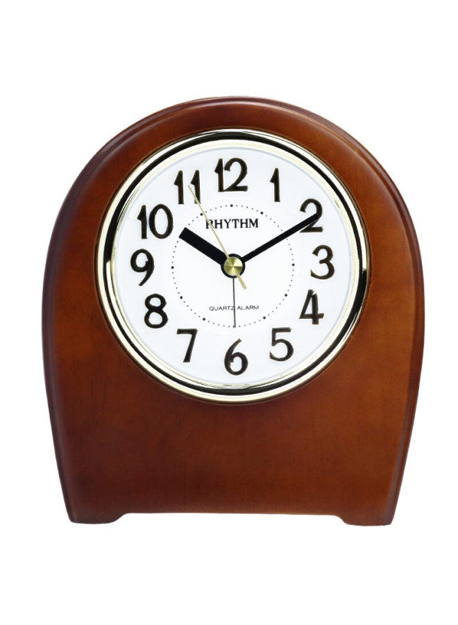 Rhythm Simple Wooden Silent Bedside Table Clock Student Children's Alarm Clock Living Room 14cm Desk Clock Cre942nr06 - Image 1