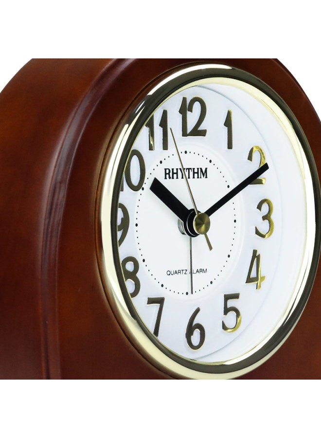 Rhythm Simple Wooden Silent Bedside Table Clock Student Children's Alarm Clock Living Room 14cm Desk Clock Cre942nr06 - Image 4