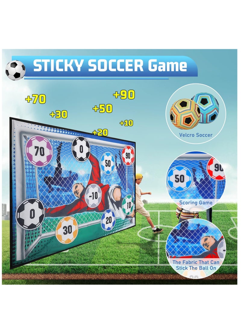 KASTWAVE Soccer Ball Game Set for Kids, Indoor Outdoor Backyard Toss Soccer Goal Game with Velcro Balls, Foldable Flannel Goals, Toddlers Gift for 3 4 5 6 7 8 Year Old Boy Toys Birthday - Image 5