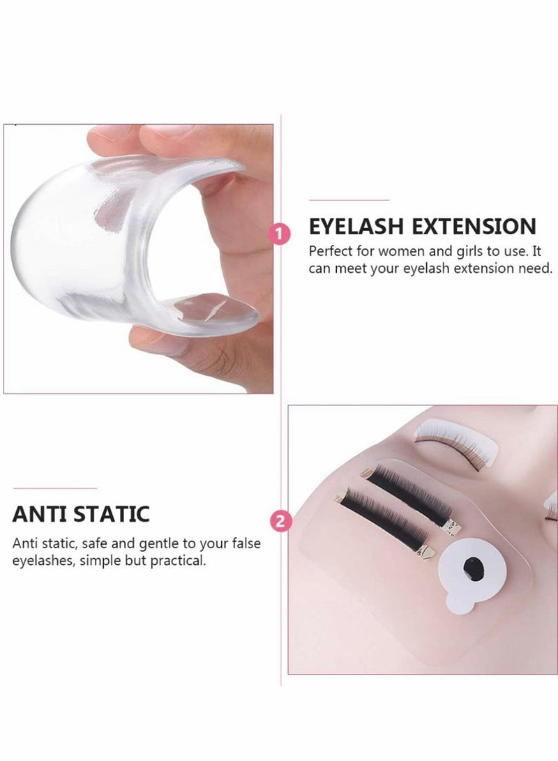 KASTWAVE Eyelash Extension Pad, 4 Pcs Eyelash Extension Holder Pallet False Eyelash Holder Silicone Pads Grafting Gasket Pallet (2 Clear, 2 Pink) - Image 3